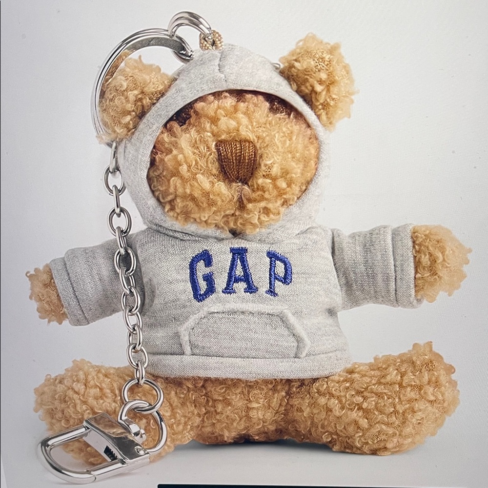 NWT GAP Gray Hoodie Plush Bear Bag / Backpack Charm